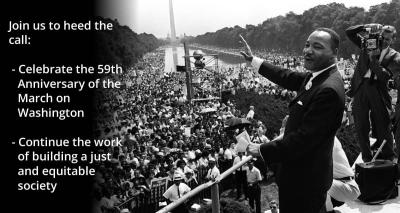 Dr. Martin Luther King Jr. waves to the crowd at the March on Washington
